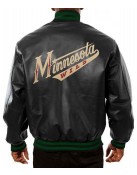 Varsity Minnesota Wild Black Leather Jacket