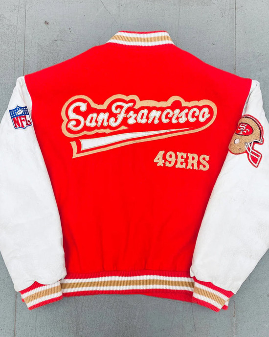 1990 Super Bowl XXIV Champions San Francisco 49ers Varsity Jacket 1990 Super Bowl XXIV Champions San Francisco 49ers Varsity Jacket
