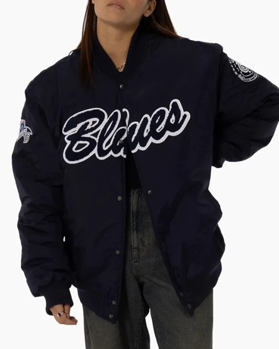 1995 Carlton Blues Script Bomber Jacket