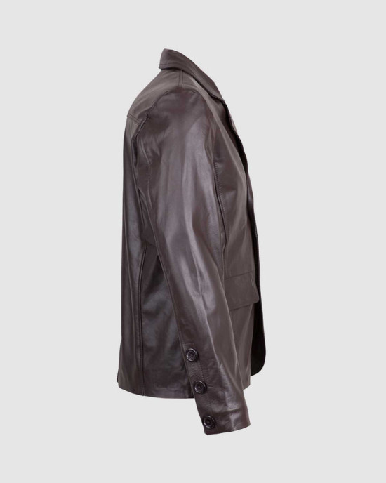 2 Button Brown Leather Blazer 2 Button Brown Leather Blazer