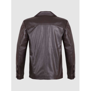 2 Button Brown Leather Blazer
