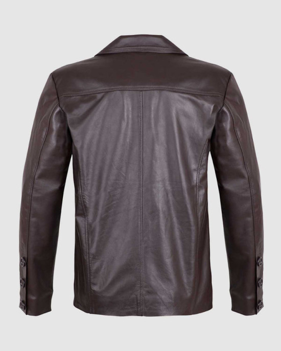 2 Button Brown Leather Blazer 2 Button Brown Leather Blazer