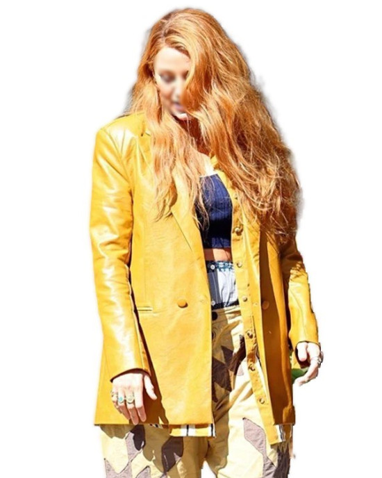 2024 Blake Lively It Ends With Mustard Coat