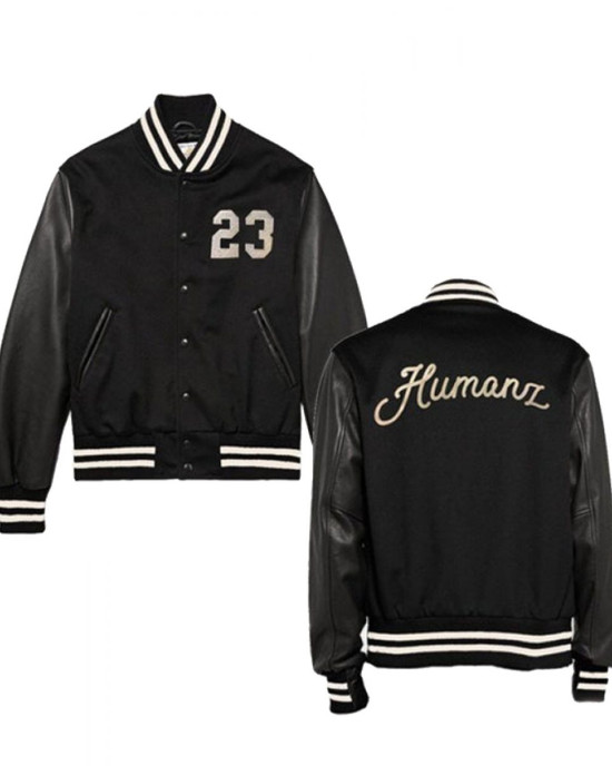 23 Humanz Black Varsity Letterman Jacket