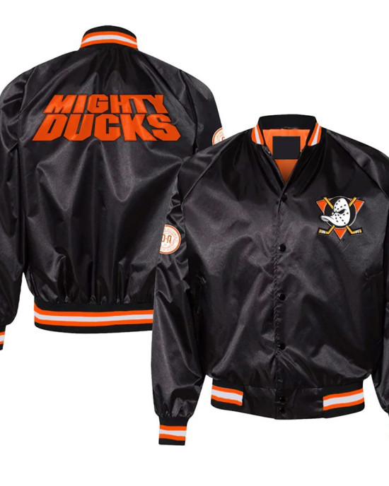 30th Anniversary Anaheim Ducks Black Satin Jacket
