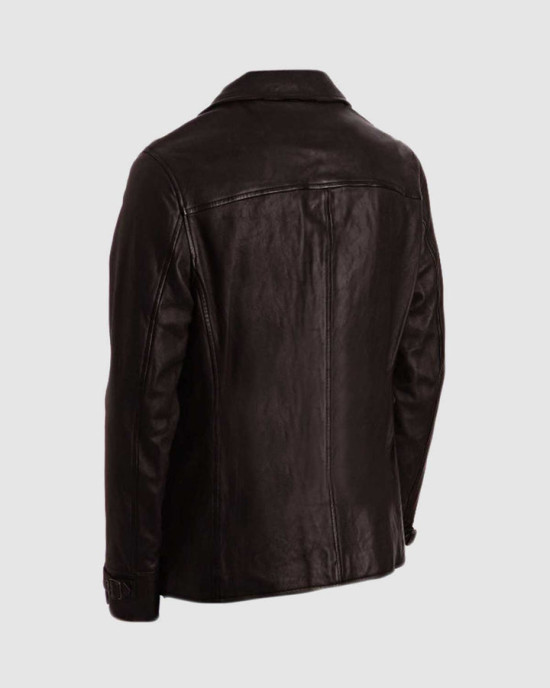 4 Button Brown Leather Coat 4 Button Brown Leather Coat