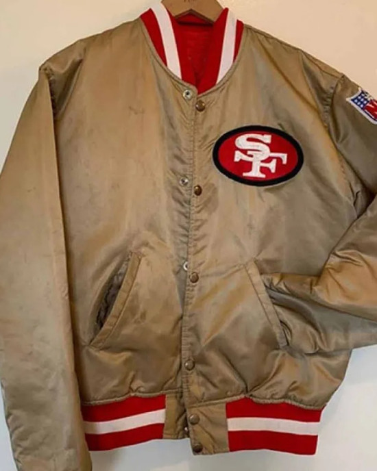 49ers Gold Bomber Satin Jacket 49ers Gold Bomber Satin Jacket