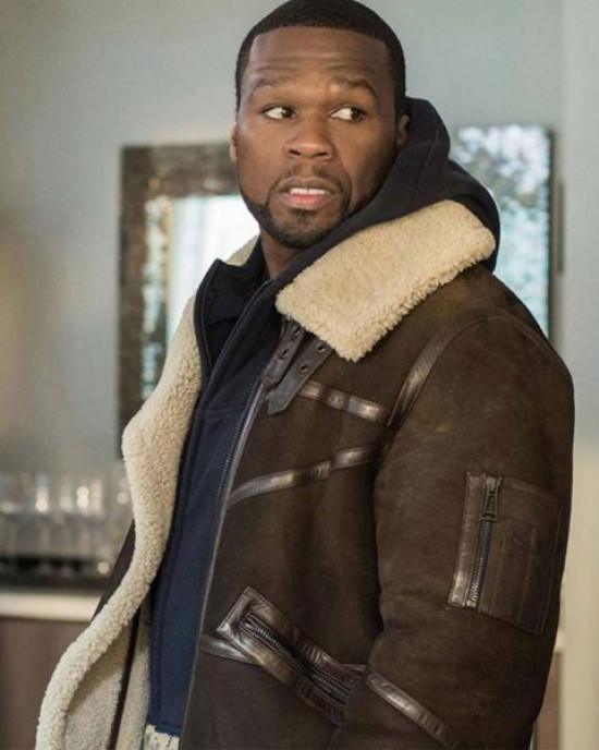 50 Cent Brown Shearling Jacket 50 Cent Brown Shearling Jacket