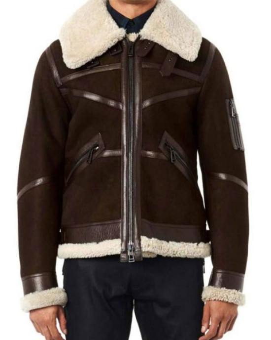 50 Cent Brown Shearling Jacket 50 Cent Brown Shearling Jacket