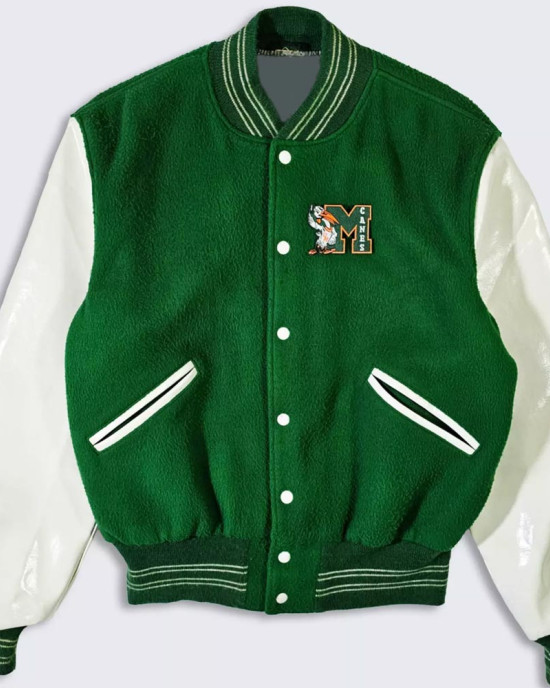 70’s Miami Hurricanes Green and White Varsity Jacket 70’s Miami Hurricanes Green and White Varsity Jacket