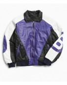 8 Ball Bomber Purple Leather Jacket