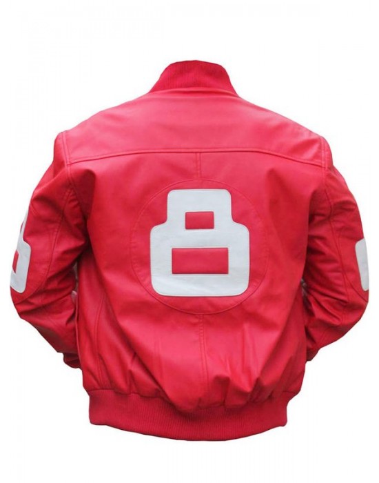 8 Ball Pink Bomber Leather Jacket