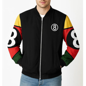 8 Ball Vintage Black Bomber Jacket