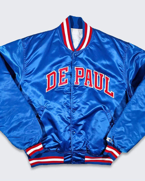 80’s Depaul Blue Demons Bomber Jacket 80’s Depaul Blue Demons Bomber Jacket