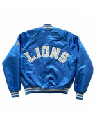 80’s Detroit Lions Blue Satin  Jacket