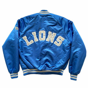 80’s Detroit Lions Blue Satin  Jacket