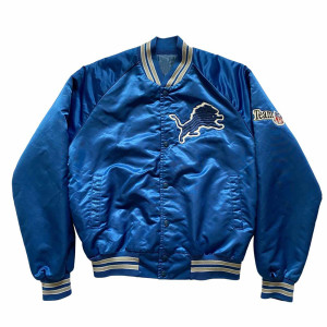 80’s Detroit Lions Blue Satin  Jacket