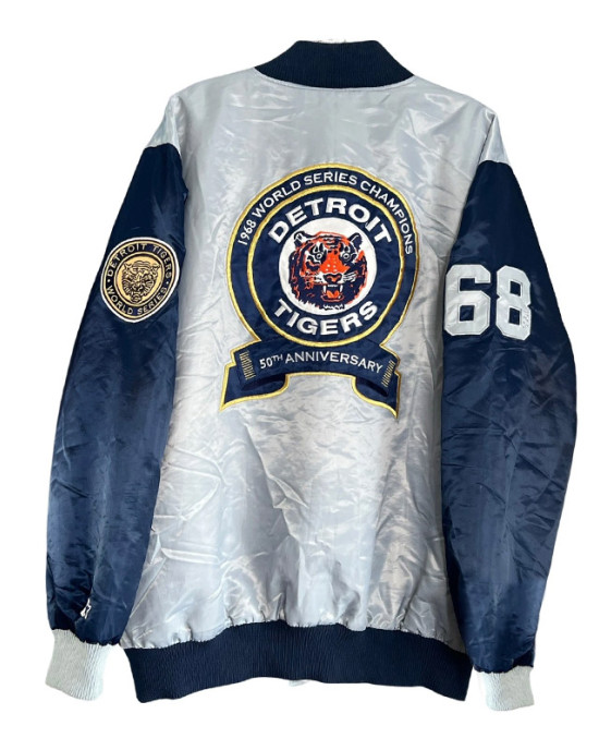 90’s Detroit Tigers World Series Navy and Gray Jacket