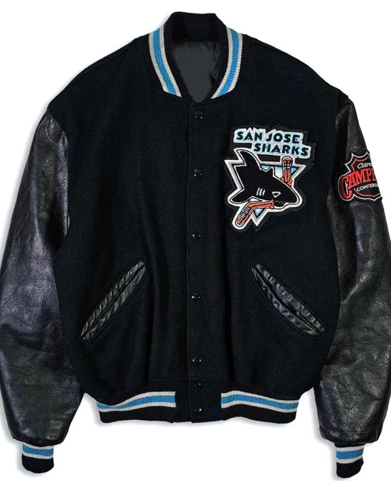 90’s San Jose Sharks Delong Black Varsity Jacket
