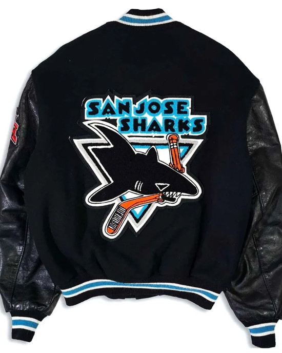 90’s San Jose Sharks Delong Black Varsity Jacket