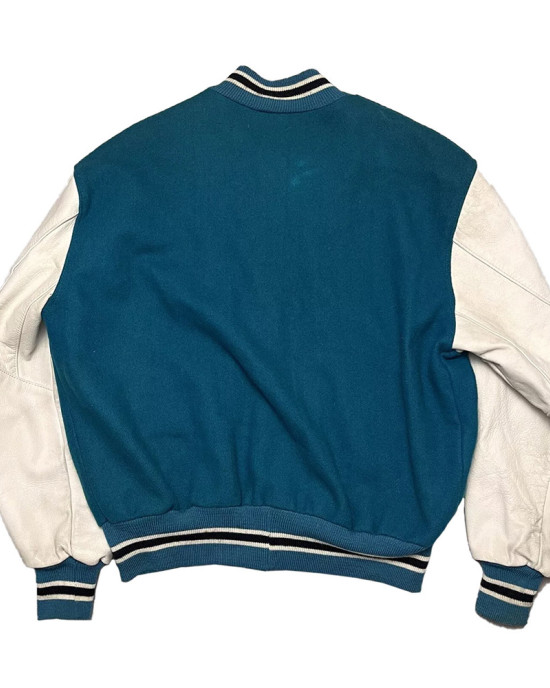 90’s San Jose Sharks Teal Blue Varsity Jacket 90’s San Jose Sharks Teal Blue Varsity Jacket