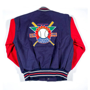 90s Louisville Slugger Blue and Red Varsity Jacket