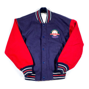 90s Louisville Slugger Blue and Red Varsity Jacket