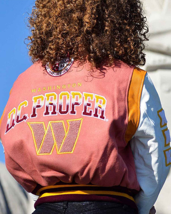 90th Anniversary Washington Commanders DC Varsity Jacket 90th Anniversary Washington Commanders DC Varsity Jacket