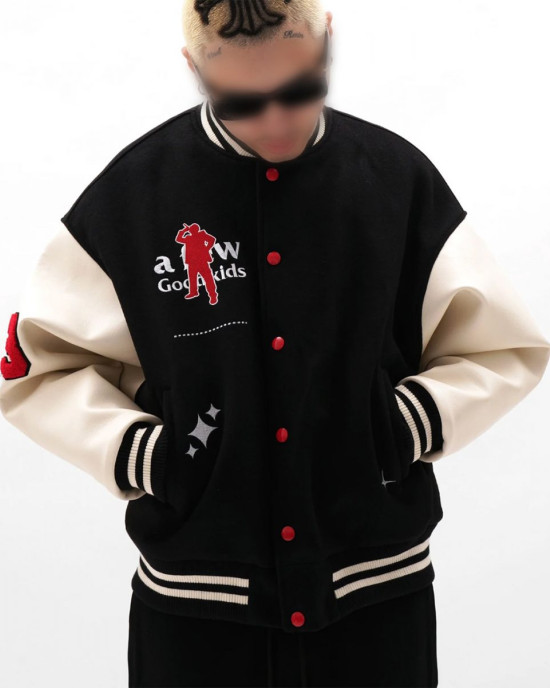 A Few Good Kids CEO Baseball Varsity Black Jacket A Few Good Kids CEO Baseball Varsity Black Jacket