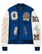 AC Milan Off White College Varsity Bomber Jacket