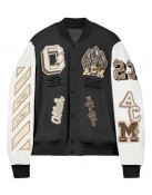 AC Milan Off White College Varsity Bomber Jacket