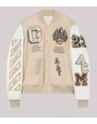 AC Milan Off White College Varsity Bomber Jacket