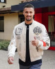 AC Milan Off White College Varsity Bomber Jacket AC Milan Off White College Varsity Bomber Jacket