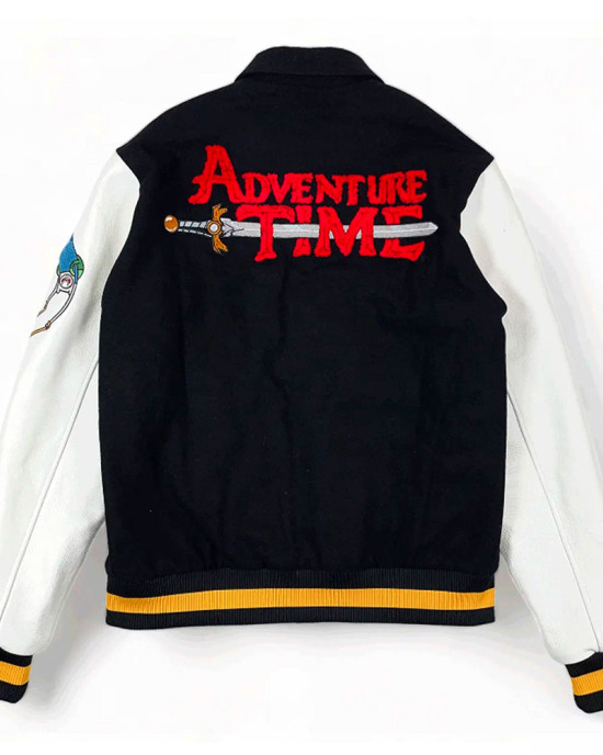 Adventure Time Black and White Varsity Jacket Adventure Time Black and White Varsity Jacket