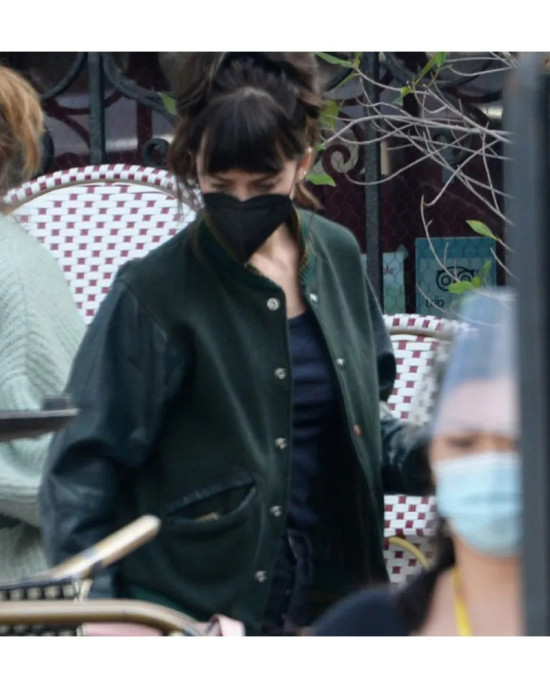 Am I Ok Lucy Green Varsity Bomber Jacket Am I Ok Lucy Green Varsity Bomber Jacket