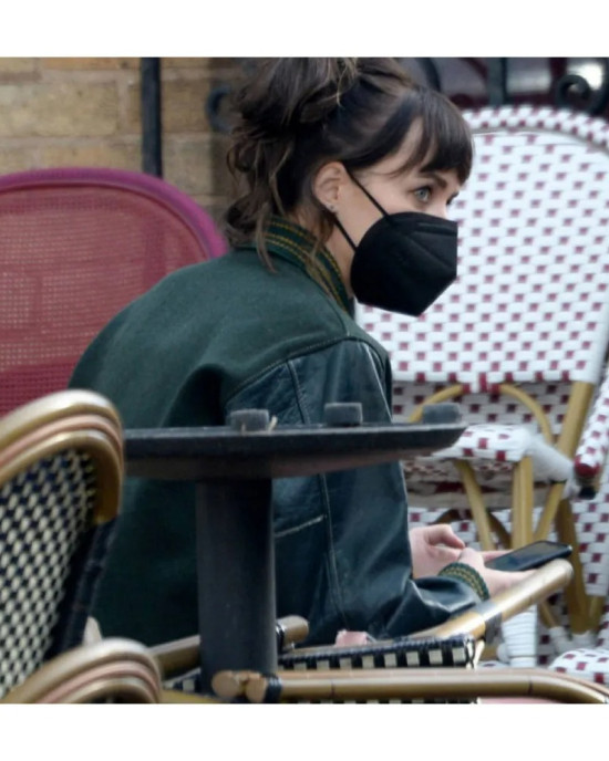 Am I Ok Lucy Green Varsity Bomber Jacket Am I Ok Lucy Green Varsity Bomber Jacket