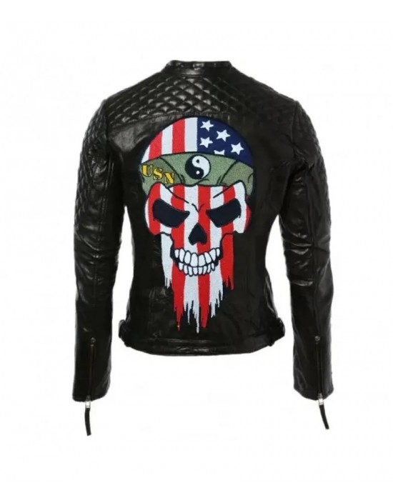American Skull Bikers Leather Jacket