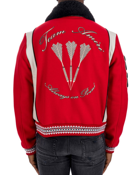 Amiri Always on Point Red Wool Varsity Jacket Amiri Always on Point Red Wool Varsity Jacket