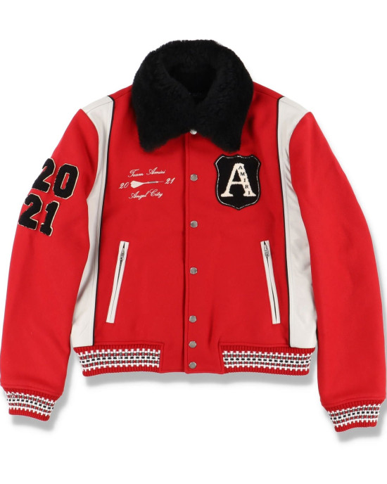 Amiri Always on Point Red Wool Varsity Jacket Amiri Always on Point Red Wool Varsity Jacket