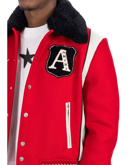 Amiri Always on Point Red Wool Varsity Jacket Amiri Always on Point Red Wool Varsity Jacket