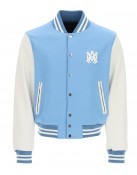 Amiri Blue and White Wool Varsity Letterman Jacket