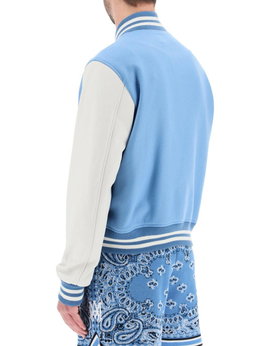 Amiri Blue and White Wool Varsity Letterman Jacket Amiri Blue and White Wool Varsity Letterman Jacket