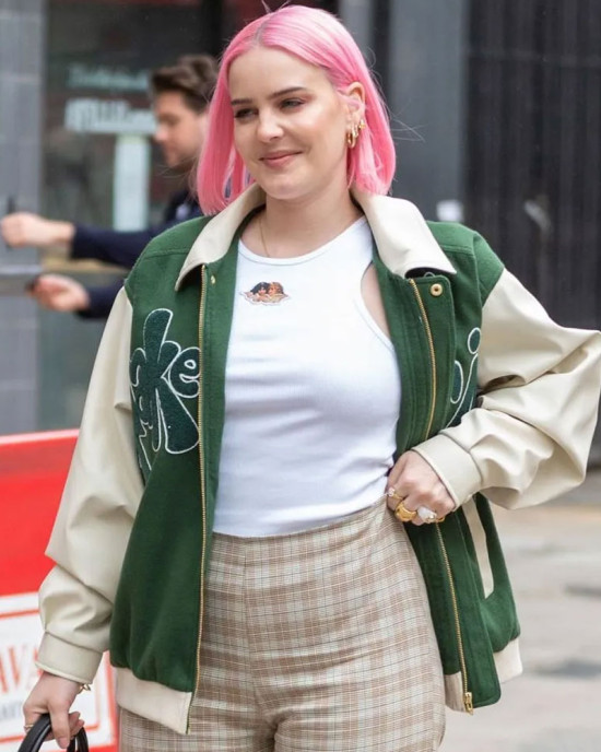 Anne Marie Our Song Green and White Jacket Anne Marie Our Song Green and White Jacket