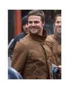 Arrow Season 2 Oliver Queen Brown Cotton Jacket
