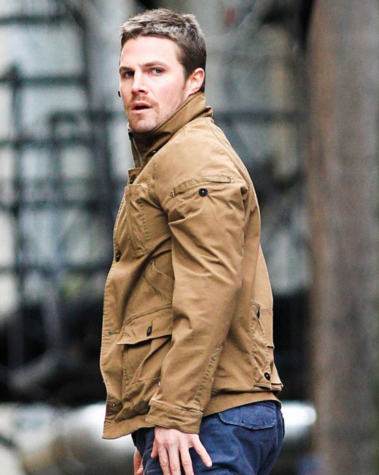 Arrow Season 2 Oliver Queen Brown Cotton Jacket Arrow Season 2 Oliver Queen Brown Cotton Jacket