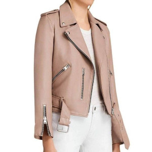 Arrow Season 5 Willa Holland Pink Leather Jacket