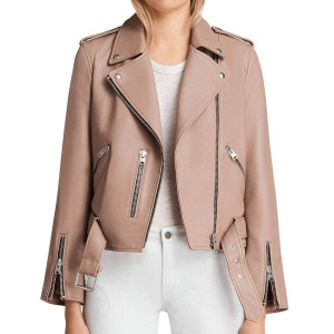 Arrow Season 5 Willa Holland Pink Leather Jacket