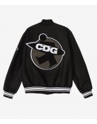 Asap Rocky Stussy CDG Black Wool Letterman Varsity Jacket
