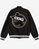 Asap Rocky Stussy CDG Black Wool Letterman Varsity Jacket Asap Rocky Stussy CDG Black Wool Letterman Varsity Jacket
