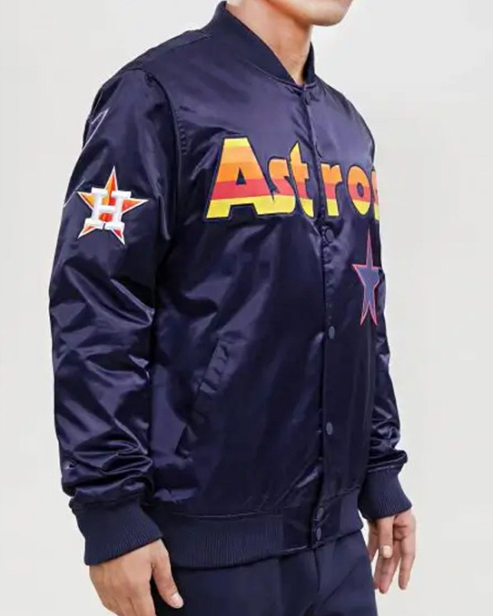 Astros Big Logo Satin Jacket Astros Big Logo Satin Jacket